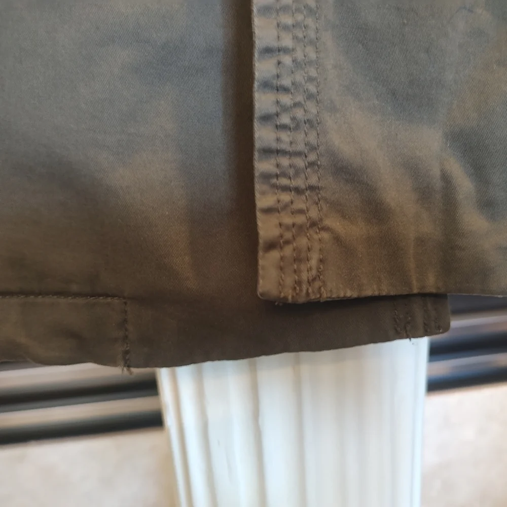 Coldwater Creek Coat Jacket Olive Green Size 12 Trench Utility Belt